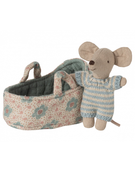 Baby Mouse in Carry Cot Blue One Size