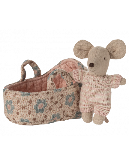 Baby Mouse in Carry Cot Rose One Size