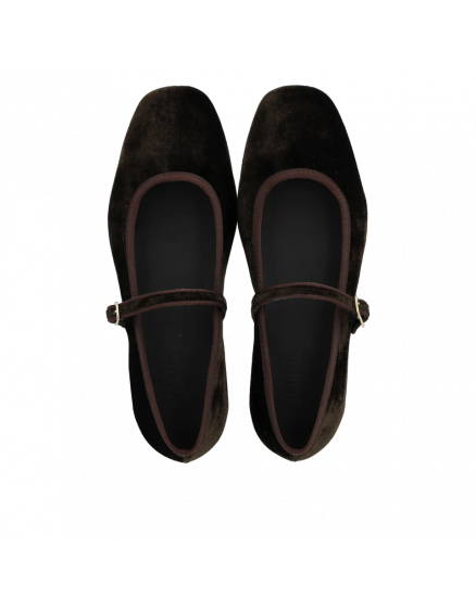 Mary Jane ballerina in soft velvet 4