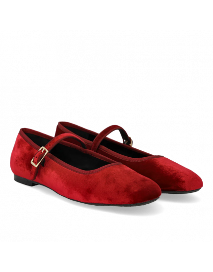 Mary Jane ballerina in soft velvet