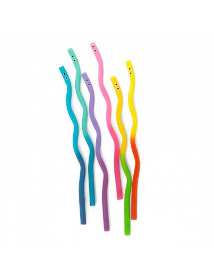Kidoki Wiggly Worm Color Changing Straws One Size