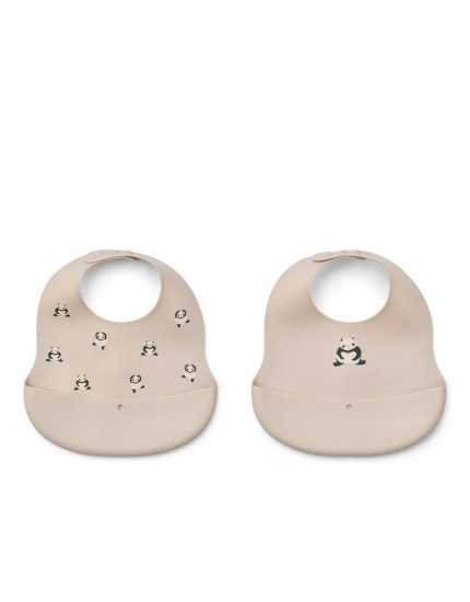 Ember Printed Bib 2-pack Panda Sandy