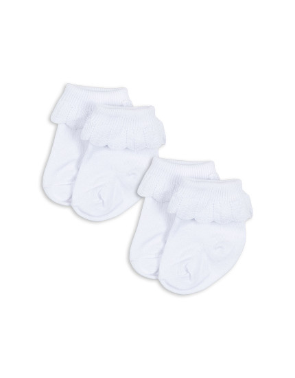 2 Pack Frill Socks Optic White 19-21