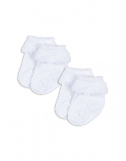 2 Pack Frill Socks Optic White