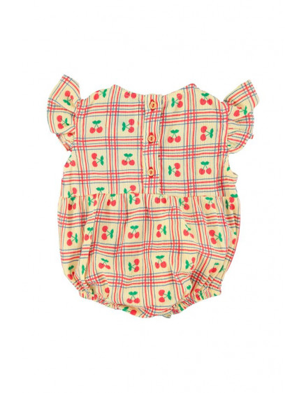 Sleeveless Romper Light Yellow Cherries 3