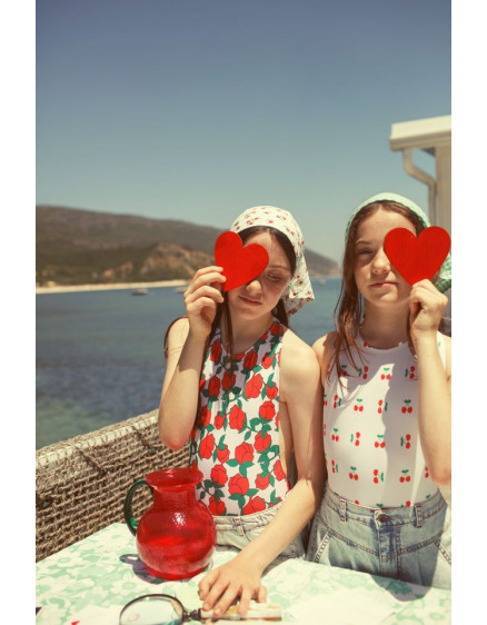 Бандана Ecru Red Flowers 5