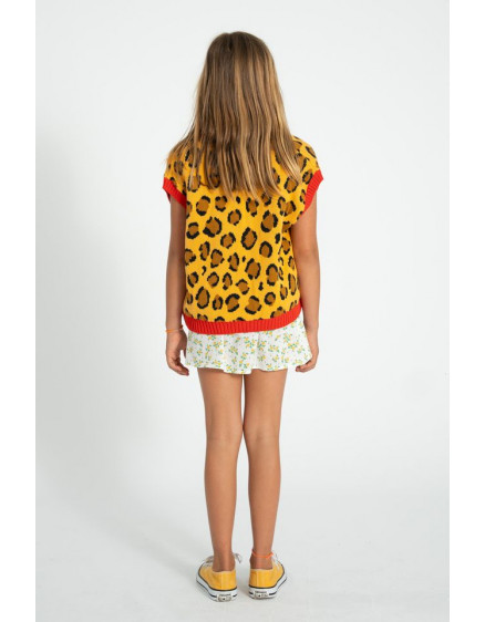 Short Skirt Ecru Yellow Flowers 4