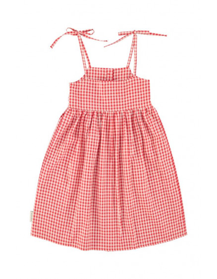 Long Dress Red & Ecru Checkered 7