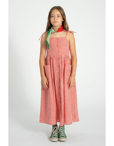 Long Dress Red & Ecru Checkered 6