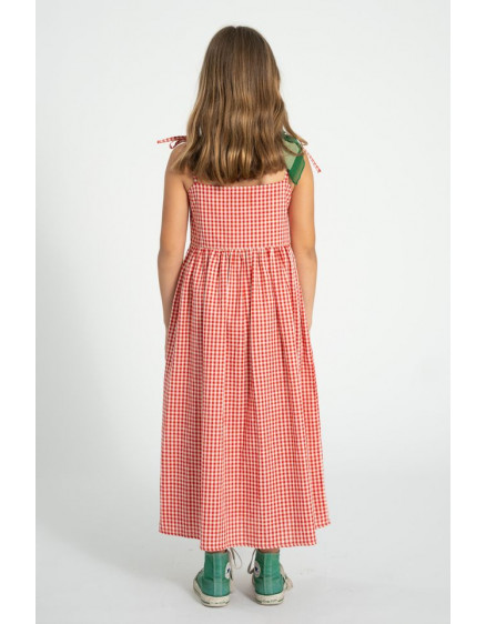 Long Dress Red & Ecru Checkered 5