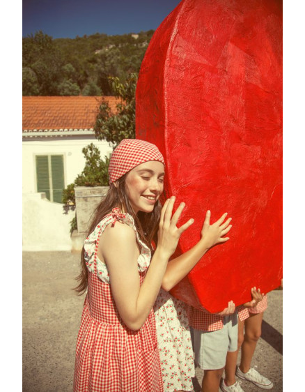 Long Dress Red & Ecru Checkered 3