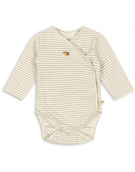 Basic LS Newborn Gots Tea Stripe 6M