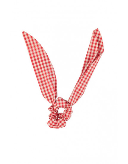 Scrunchie Red & Ecru Checkered