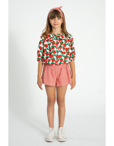 Scrunchie Red & Ecru Checkered 4