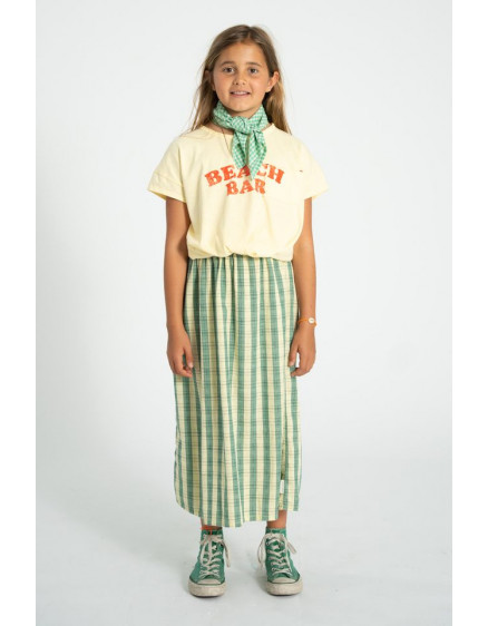 Long Skirt Light Yellow Checkered 6