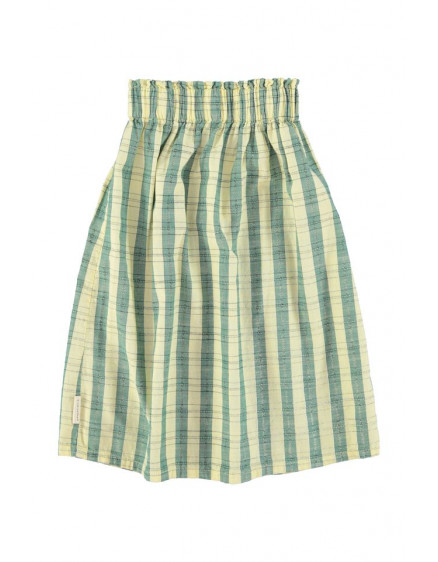 Long Skirt Light Yellow Checkered 7