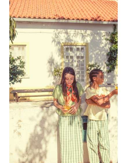 Long Skirt Light Yellow Checkered 4