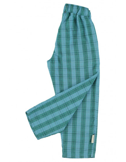 Unisex Trousers Blue & Green Checkered 8