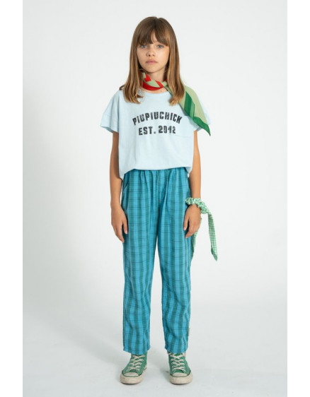 Unisex Trousers Blue & Green Checkered 5