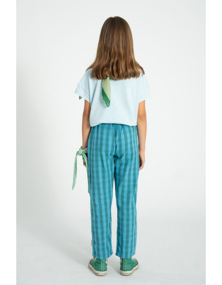 Unisex Trousers Blue & Green Checkered 4