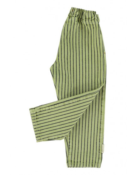 Unisex Trousers Green Indigo Stripes 8