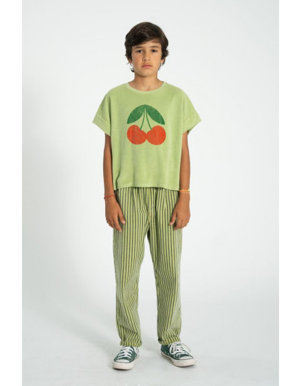 Unisex Trousers Green Indigo Stripes 7