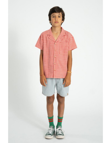 Boy Shorts Ecru Indigo Stripes 6