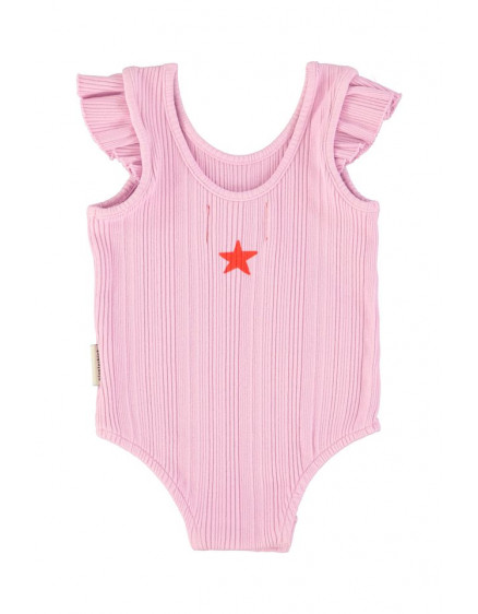 Sleeveless Bodysuit Lilac Red Heart Print 7