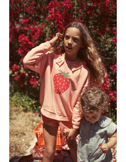 Sweatshirt Collar Light Pink Strawberry 2