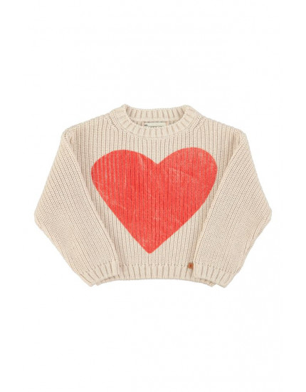 Knitted Sweater Ecru Red Heart