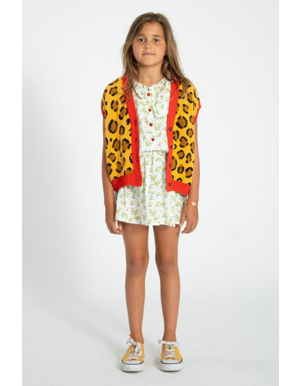 Knitted Waistcoat Mustard Animal Print 7