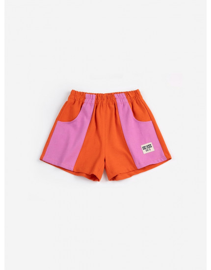Color Block Woven Shorts Orange 10-11Y