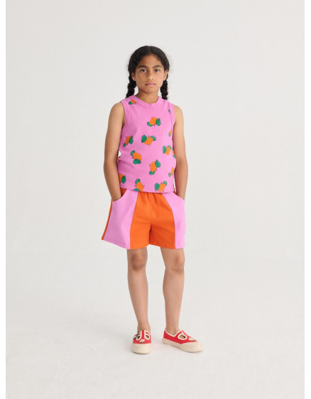 Color Block Woven Shorts Orange 3
