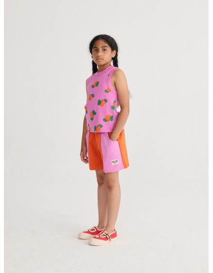 Color Block Woven Shorts Orange 2
