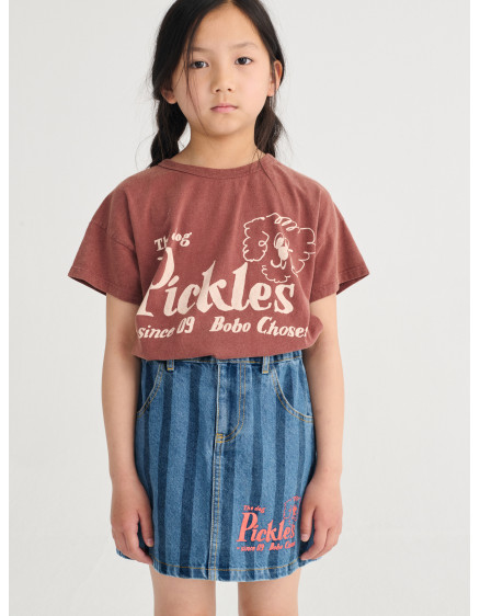 Pickles The Dog Striped Denim Skirt Navy 4