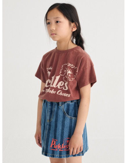 Pickles The Dog Striped Denim Skirt Navy 3