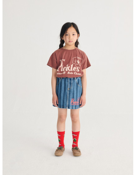 Pickles The Dog Striped Denim Skirt Navy 2