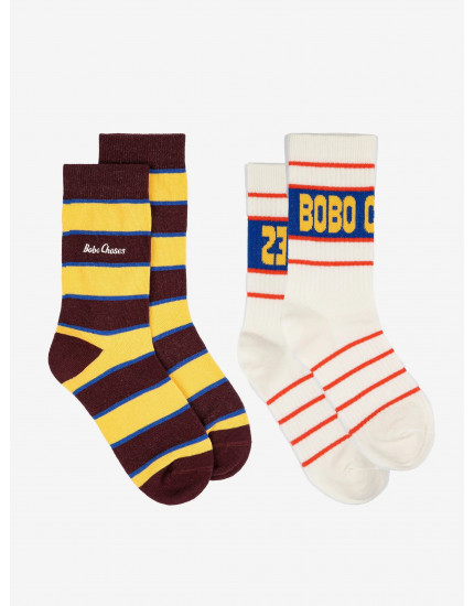 Bobo Choses Long Socks Pack x 2 Multi 23-25