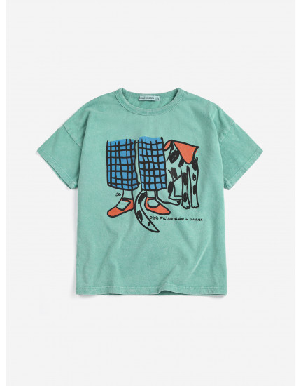 Dog Friendship T-shirt Green 12-13Y