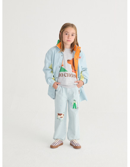 Bobo Choses Color Block Raincoat Light Blue 3