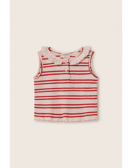 Double Stripes Rib Baby T-shirt Cloud Pink 12M