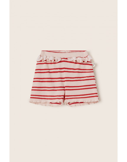 Double Stripes Rib Baby Shorts Cloud Pink