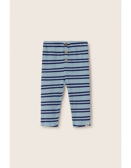 Double Stripes Rib Leggings Blue Marsh 24M