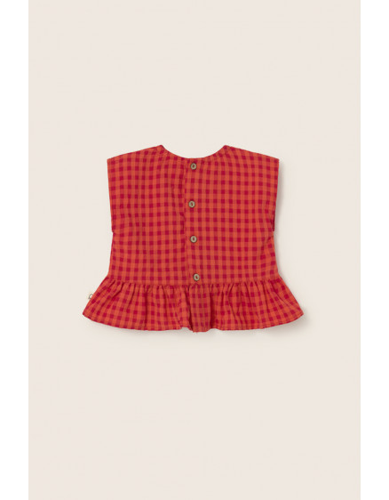 Gingham Peplum Top Tomato Lua 8