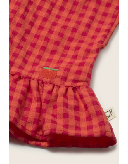 Gingham Peplum Top Tomato Lua 7