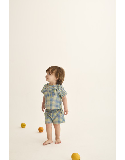 Gingham Baby Shorts Blue Kanye 5