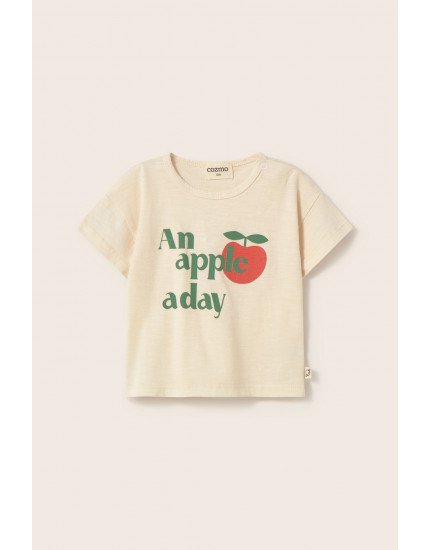 Soft Slub Baby T-shirt Apple Ivory Bob 18M