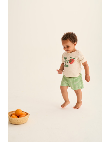 Soft Slub Baby T-shirt Apple Ivory Bob 2