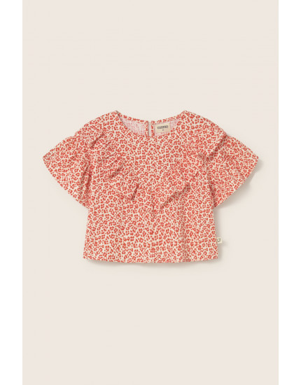 Animal Print Blouse Tomato Duna