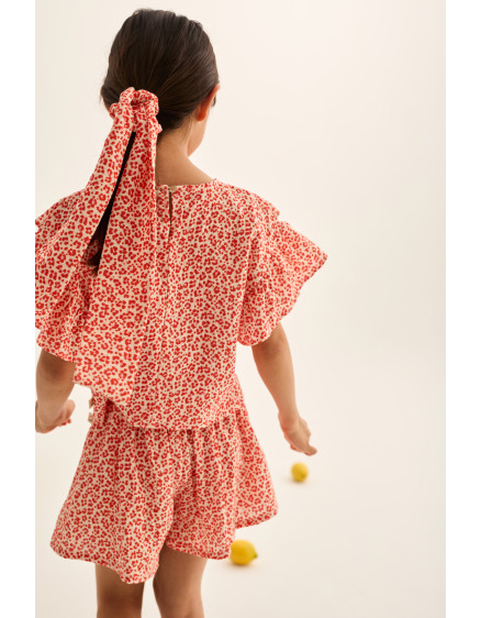Animal Print Scrunchie Tomato 2